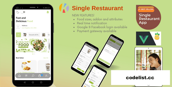 Karenderia Single Restaurant App Food Ordering with Restaurant Panel v1.0.5