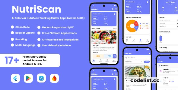 NutriScan v2.0.2 - AI Food Nutrition Analysis Flutter App for Android & iOS