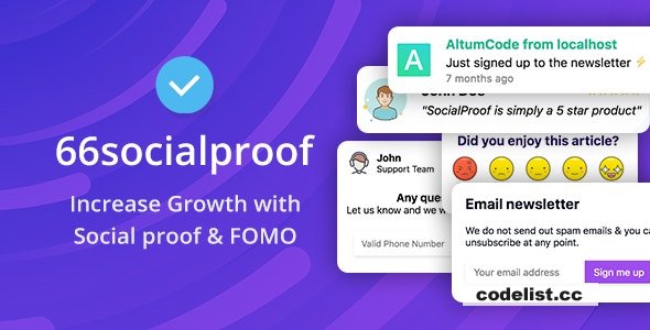 66socialproof v53.0.0 - Social Proof & FOMO Widgets Notifications (SAAS) - nulled