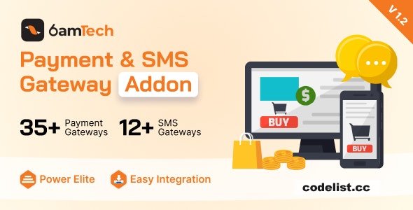 6amTech Payment & SMS Gateway Addon v1.4 - nulled