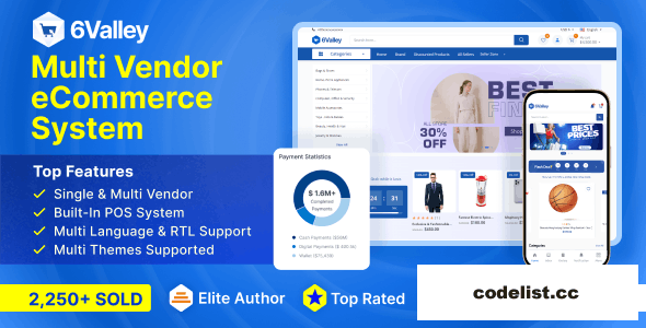 6valley v16.1 - Multi-Vendor E-commerce - Complete eCommerce…