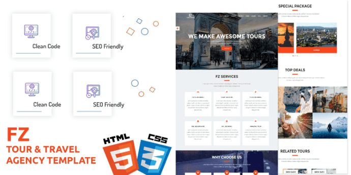 FZ v1.0 – Tour And Travel Agency HTML5 Template