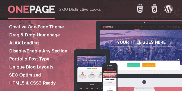 OnePage v1.1.11 – WordPress Portfolio & Single Page Business…