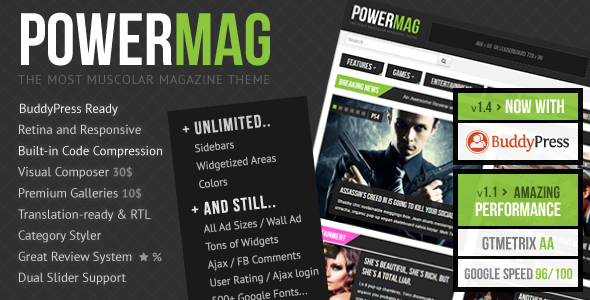 PowerMag v1.9.9 – Magazine / Reviews WordPress Theme
