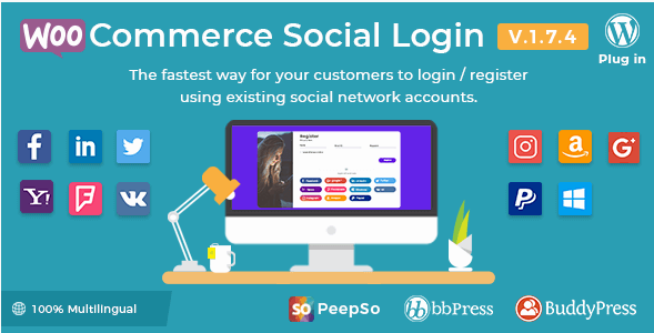 WooCommerce Social Login v1.7.4 – Premium WordPress plugin