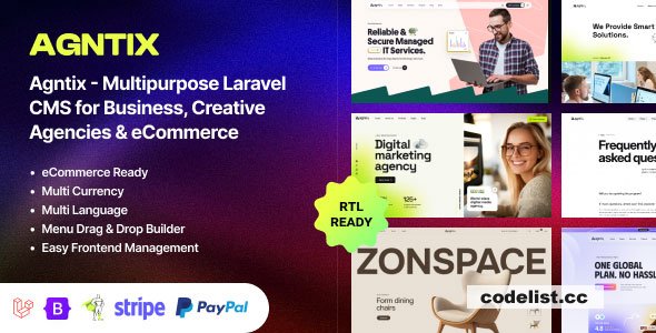 Agntix v1.2.1 - Multipurpose Laravel CMS for Business, Portfolio,…