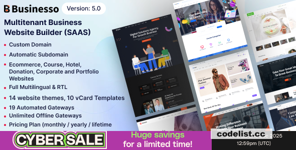 Businesso v5.0 - Business Website Builder SAAS (Multitenancy) - nulled
