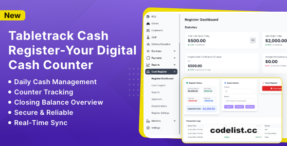 Cash Register Module for Tabletrack v1.0.11