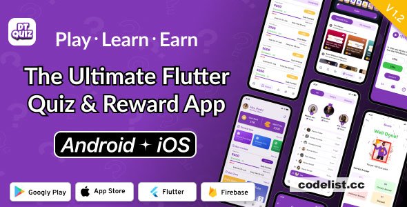 DTQuiz v1.3 - Flutter Online Quiz & Earn App