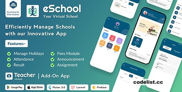 eSchool v3.3.6 - Virtual School Management System Flutter App…