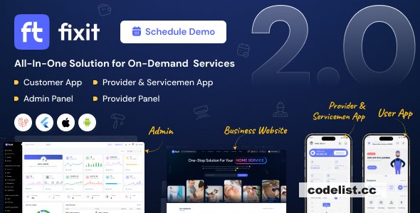 Fixit v2.0 - Multi Vendor On Demand, Handyman, Home service…
