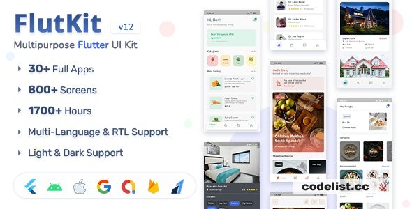 FlutKit v17.0 - Flutter UI Kit