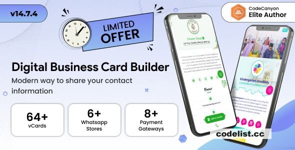 Infy vCard Saas v14.7.5 - Digital Business Card Builder