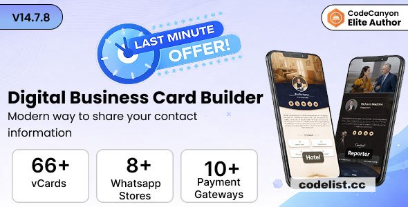 Infy vCard Saas v14.7.8 - Digital Business Card Builder