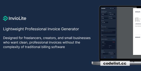 InvioLite v1.0 - Lightweight Professional Invoice Generator