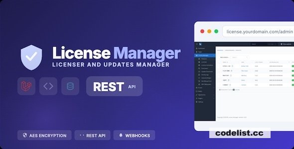 License Manager v1.1.1 - Laravel PHP Licenser and Updates Manager