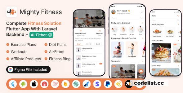 MightyFitness v10.0 - Complete Fitness Solution Flutter App…