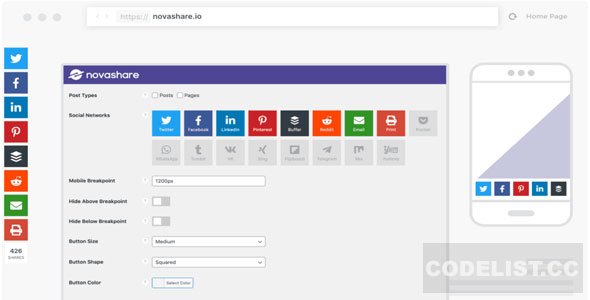 Novashare v1.6.4 - WordPress Social Sharing Plugin