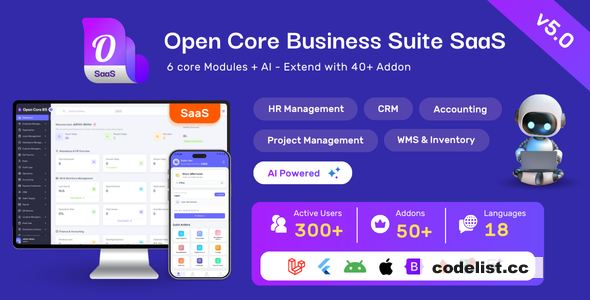 Open Core Business Suite v5.2.0 - All-in-One Business OS - SaaS