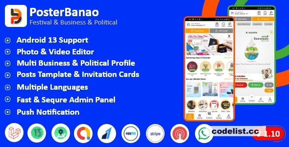 Poster Banao v2.2 - Poster Maker ,Festival & Business & Political , AdBanao Clone Poster Maker…