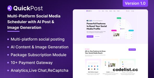 QuickPost v1.0 - Multi-platform Social Media Scheduler with…