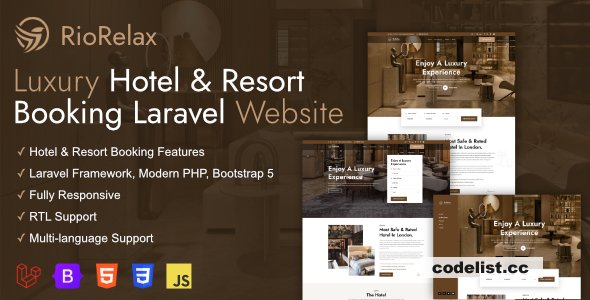 RioRelax v1.9.1 - Laravel Luxury Hotel & Resort Booking…