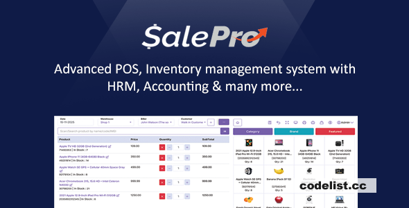 SalePro POS v5.6.1 - Inventory Management System, HRM &…