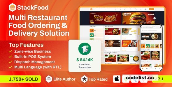 StackFood v8.7 - Multi Restaurant Food Delivery App with Laravel…