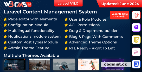W3CMS-Laravel v2.6 - Content Management System