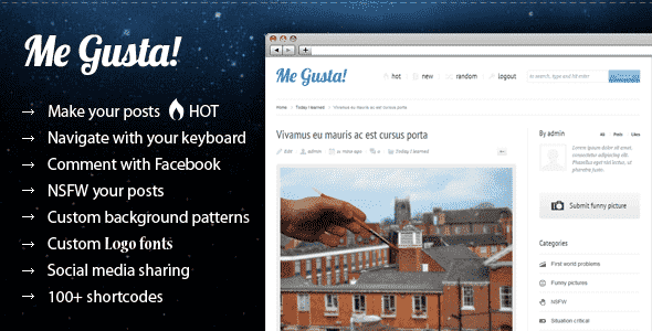 ME GUSTA! V2.4 THEMEFOREST USER-DRIVEN CONTENT SHARING THEME