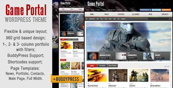 GAME PORTAL THEMEFOREST WORDPRESS & BUDDYPRESS THEME