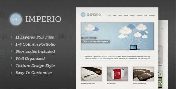 1418 Imperio | Modern PSD Themeforest Template