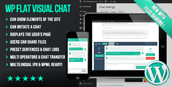 WP Flat Visual Chat v5.362 - Live Chat & Remote View for Wordpress