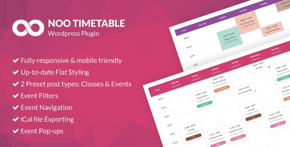 Noo Timetable v2.0.4.5 - Responsive Calendar & Auto Sync