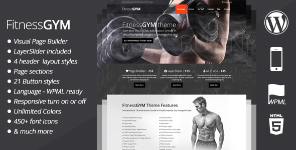 FITNESSGYM - WORDPRESS SPORT/FITNESS THEME
