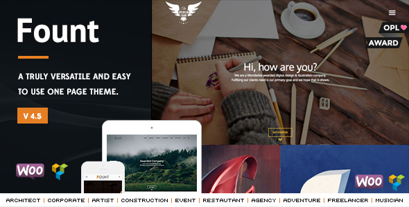 FOUNT V3.0 - ONE & MULTIPAGE HYBRID WORDPRESS THEME