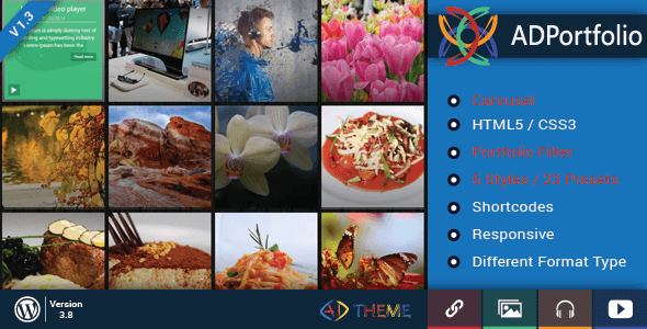 AD Portfolio Filter & Carousel v1.3 – WordPress Plugin