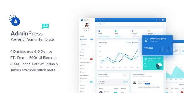 Admin Press v2.0 – The Ultimate & Powerful Bootstrap 4 Admin Template