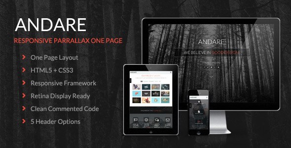 Andare v1.0 – Responsive Parallax One Page HTML5 Template