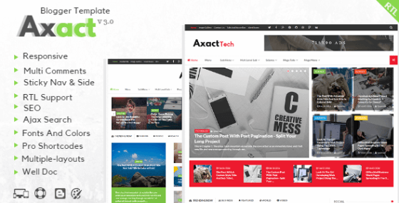 Axact v3.0 – Responsive Magazine Blogger Theme