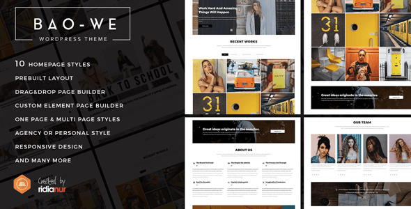 Baowe v1.1 – Responsive One/Multi Page Portfolio WordPress Theme