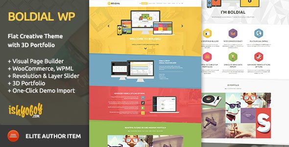 Boldial WP v2.5 – Flat Creative Theme with 3D Portfolio