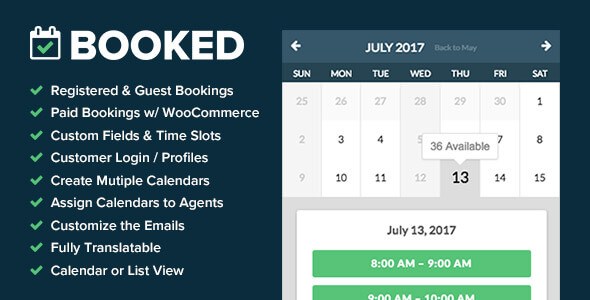 Booked v2.0.6 – Appointment Booking Plugin for WordPress