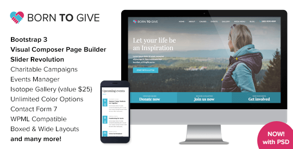 Born To Give v1.7.1 – Charity Crowdfunding WordPress Theme