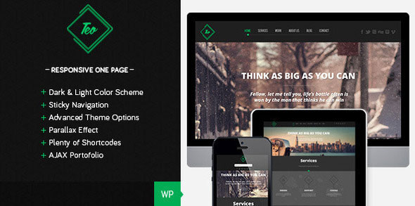 TEO - RESPONSIVE PARALLAX SINGLE PAGE THEME