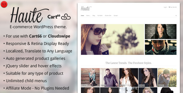 HAUTE - THEMEFOREST ECOMMERCE WORDPRESS THEME FOR CART66