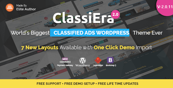 Classiera v2.0.10 – Responsive Classified Ads WordPress Theme