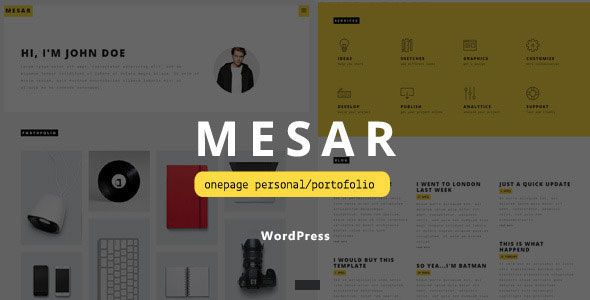 MESAR - ONEPAGE PERSONAL/PORTOFOLIO WORDPRESS THEME