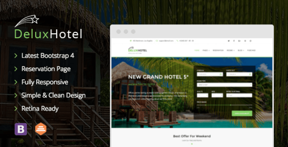DeluxHotel v1.0.1 – Responsive Bootstrap 4 Template For Hotels