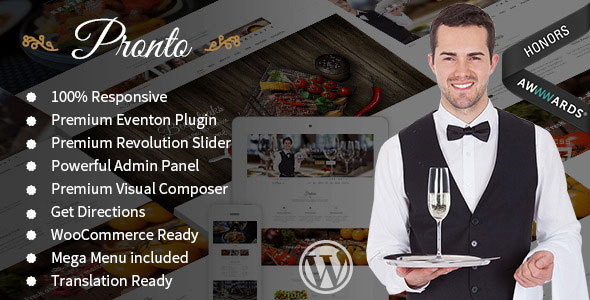 PRONTO - RESTAURANT & EVENT WORDPRESS THEME